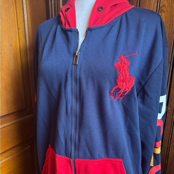 Polo Ralph Lauren Zip Up Jacket Size Medium Hooded - Picture 1 of 6